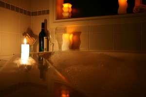 Sarsberella Candle photo - Next to Bathtub