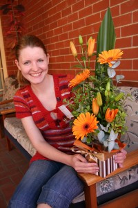 Anya with the flowers I got her