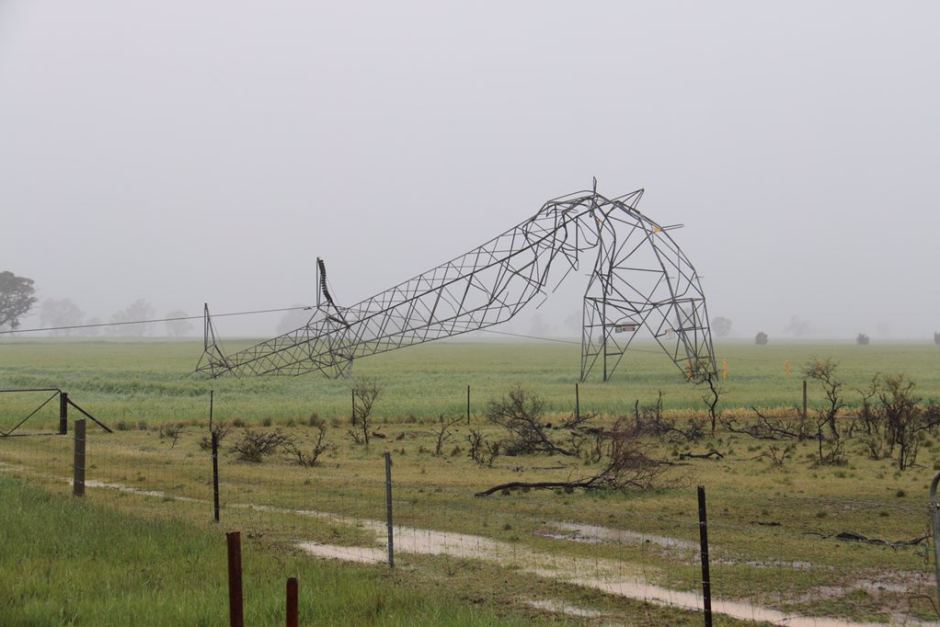 One of the High Voltage Power Lines Destroyed by the Storm